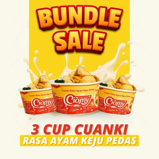 [FG.2.2.6] CIOMY - Paket Bundling 3 Cuanki Ayam Pedas Kuah Keju